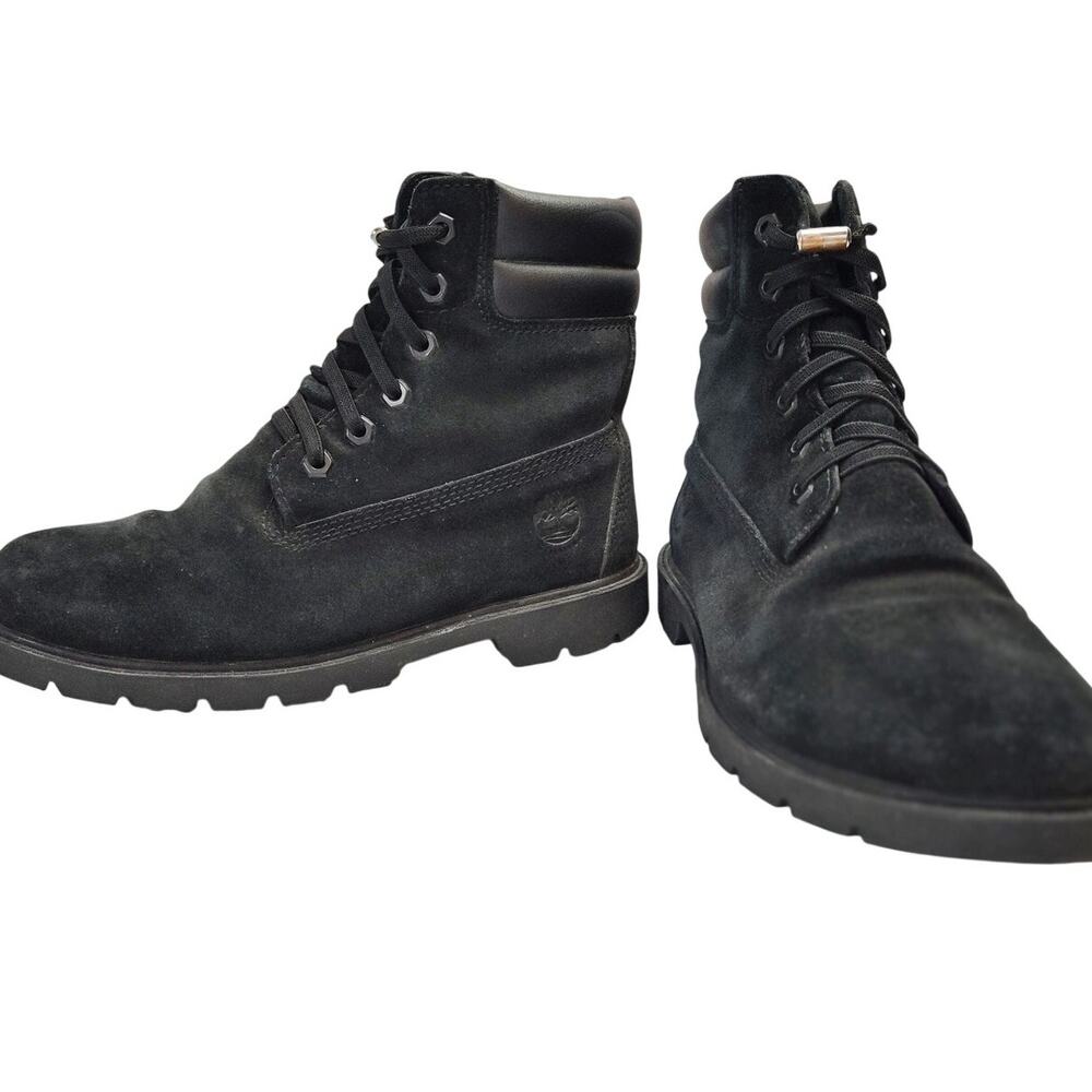 Timberland Women’s 6 Inch Black Nubuck Boots Size 7.5 Lace Up Work Boot